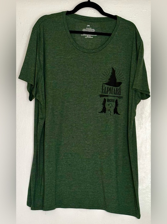 Target Tops - Target Wicked Elphaba Witch Hat & Shoes Graphic T-Shirt Heather Juniper Size 2XL